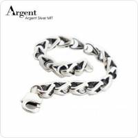 【ARGENT銀飾】潮流系列「愛的枷鎖」 純銀手鍊 染黑款