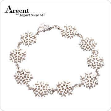 【ARGENT銀飾】聖誕系列「雪花(大) 」純銀手鍊