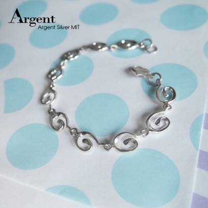  【ARGENT銀飾】幾何造型「漩渦」純銀手鍊 