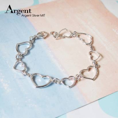 【ARGENT銀飾】愛心系列「愛心」純銀手鍊