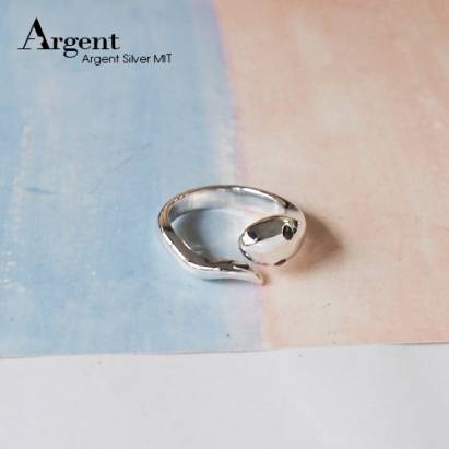 【ARGENT銀飾】動物系列「蛇(黑鑽)」純銀戒指
