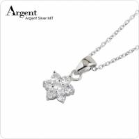 【ARGENT銀飾】迷你系列「雪晶花漾 白K金 」純銀項鍊