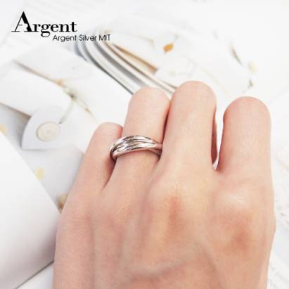 【ARGENT銀飾】造型系列「三環戒(女版)(無刻字)」純銀戒指