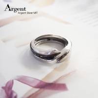【ARGENT銀飾】造型系列「緣定今生 黑.男 」純銀戒指