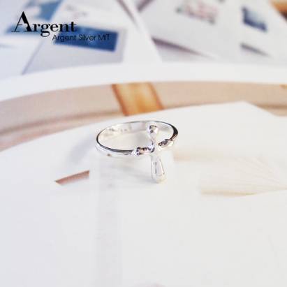 【ARGENT銀飾】造型系列「水滴十字」純銀戒指
