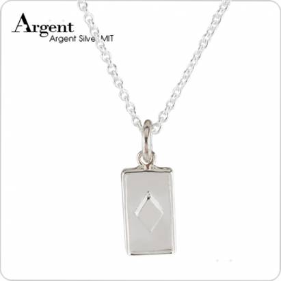 【ARGENT銀飾】迷你系列「小撲克-方塊♦(diamond)」純銀項鍊
