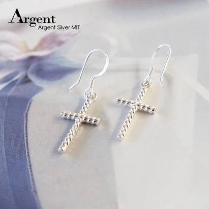 【ARGENT銀飾】造型系列「紋十字」純銀耳環