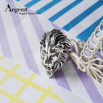 【ARGENT銀飾】動物系列「獅子王」純銀戒指(染黑款)