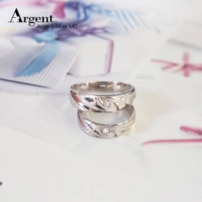 【ARGENT銀飾精品】K白金真鑽系列－男女對戒－「迷漾情波(R10寬+細版)」14K金戒指(一對價) 求婚訂婚結婚戒指
