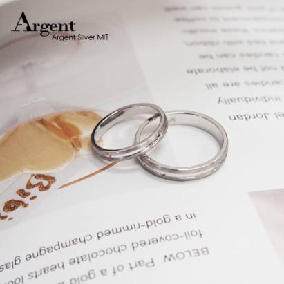 【ARGENT銀飾精品】K白金真鑽系列－男女對戒－「愛戀情懷(R34寬+細版)」14K金戒指(一對價) 求婚訂婚結婚戒指