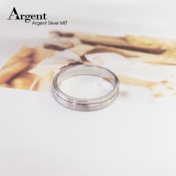 【ARGENT銀飾精品】K白金真鑽系列－男戒「珍藏愛情(R35男.寬版)」14K金戒指素面造型 結婚訂婚求婚戒指