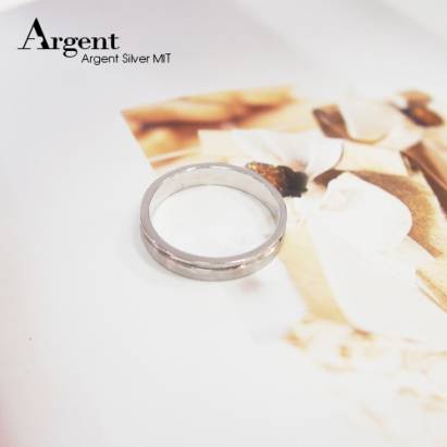 【ARGENT銀飾精品】K白金真鑽系列－男戒「珍藏愛情(R35男.寬版)」14K金戒指素面造型 結婚訂婚求婚戒指