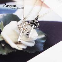 【ARGENT銀飾】鑰匙系列「優雅花鑰」純銀項鍊 無染黑款 染黑款 單條價