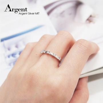 【ARGENT銀飾精品】K白金真鑽系列－女戒「真愛自由(R36女.細版)」14K金戒指 5顆鑽 Diamond 結婚戒指