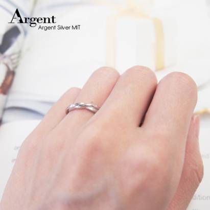 【ARGENT銀飾精品】K白金真鑽系列－女戒「真愛擁久(R52女.細版)」14K金戒指素面造型 結婚訂婚求婚戒指