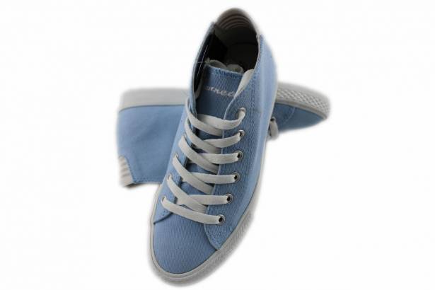 2014春夏新款 Burnetie女款 麻布高筒帆布鞋(淺藍色)