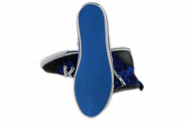 2014春夏新款 Burnetie男款 迷彩高筒帆布鞋(藍色)