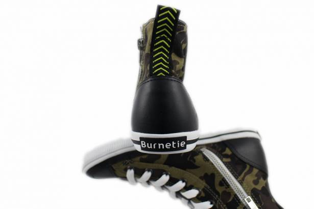 2014春夏新款 Burnetie女款 迷彩高筒帆布鞋(橄欖色)