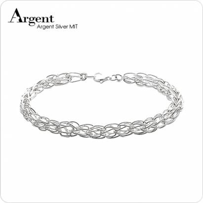 【ARGENT銀飾】手工鍊系列「環中環」純銀手鍊