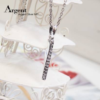 【ARGENT銀飾】造型系列「旋轉愛戀(白鑽)」純銀項鍊