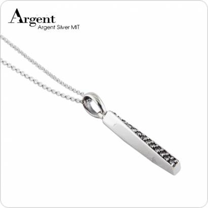【ARGENT銀飾】造型系列「旋轉愛戀(白鑽)」純銀項鍊