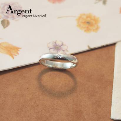 【ARGENT銀飾】美鑽系列「經典(細.3mm)」純銀戒指(版寬3mm)(外圍單鑽)
