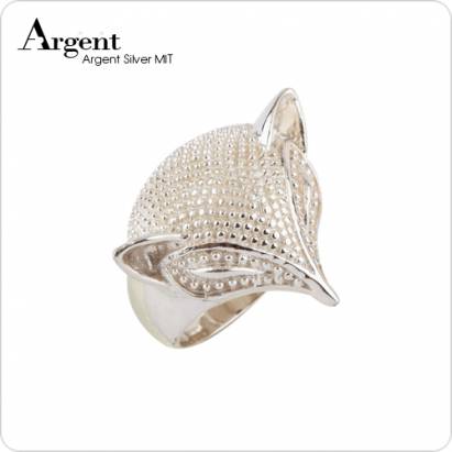 【ARGENT銀飾】動物系列「銀狐(無染黑款)」純銀戒指 純銀亮面拋光