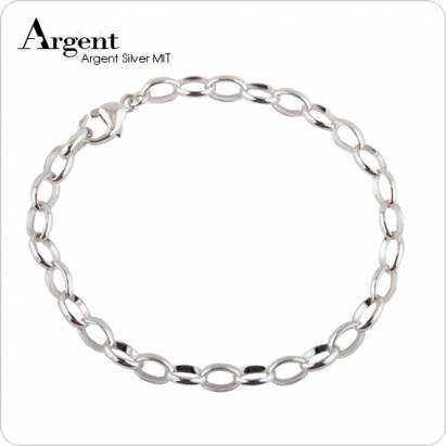 【ARGENT銀飾】隨意扣系列「馬眼鍊(5mm)(純銀)」純銀手鍊
