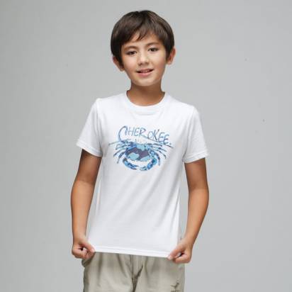 CHEROKEE  男童螃蟹印花短袖T恤 (白)