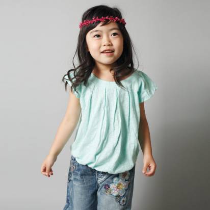 CHEROKEE  女童花苞型短袖上衣 (淺綠)