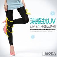 『0814新品 涼感抗UV~SGS檢測UPF50+機能九分褲襪‧1色』