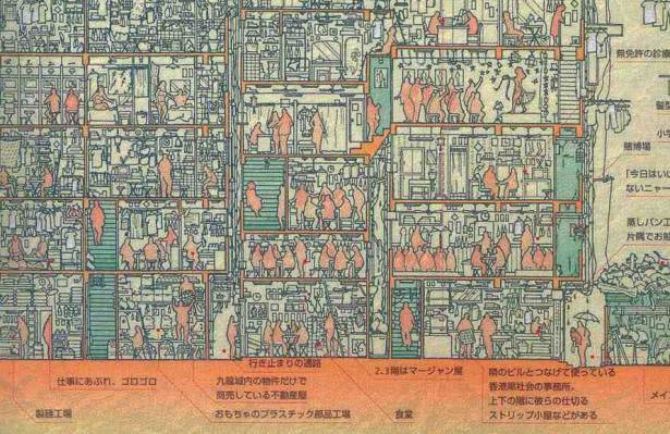 由日本人繪製的九龍城寨剖面圖