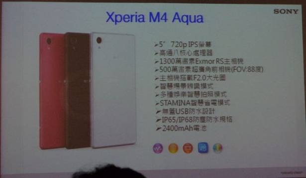 進入無蓋 IP68 防水世代， Sony 展示 MWC 重點機種 Xperia Z4 Tablet 與 M4 AQUA