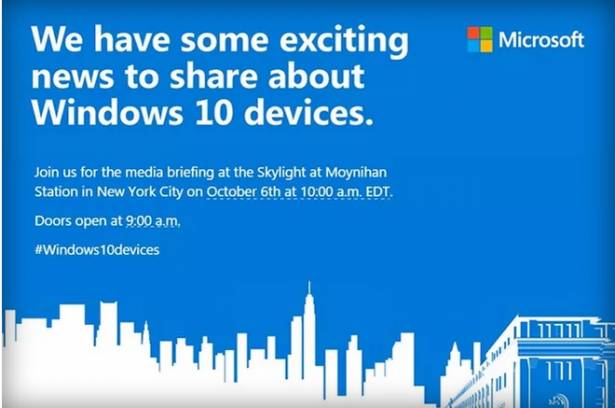 微軟將於 10 月 6 日發表 Surface Pro 4 以及 Lumia 新手機