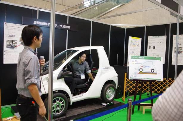 CEATEC Japan 2015 : 豐橋技術科學大學與大成建設展出藉由無線供電技術加快電動車在高速公路的性能