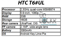 疑似 HTC 新機 T6 規格被爆出：5.9 吋 1080p 螢幕 四核心 2.3GHz Snapdragon 800 處理器