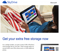 如果你是學生，那就來取走 3GB 免費的 SkyDrive 容量吧！