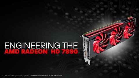 AMD 發表 Radeon HD 7990 單卡雙 GPU 卡皇，號稱能兼顧省電與極致效能