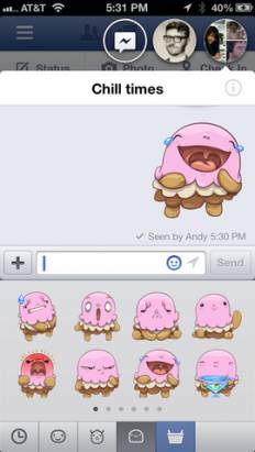 Facebook APP更新! iOS 6.0版也有氣泡訊息視窗和貼圖囉~